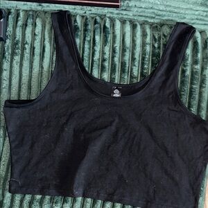 Vixen by Micheline Pitt black crop tank top 1X/2X